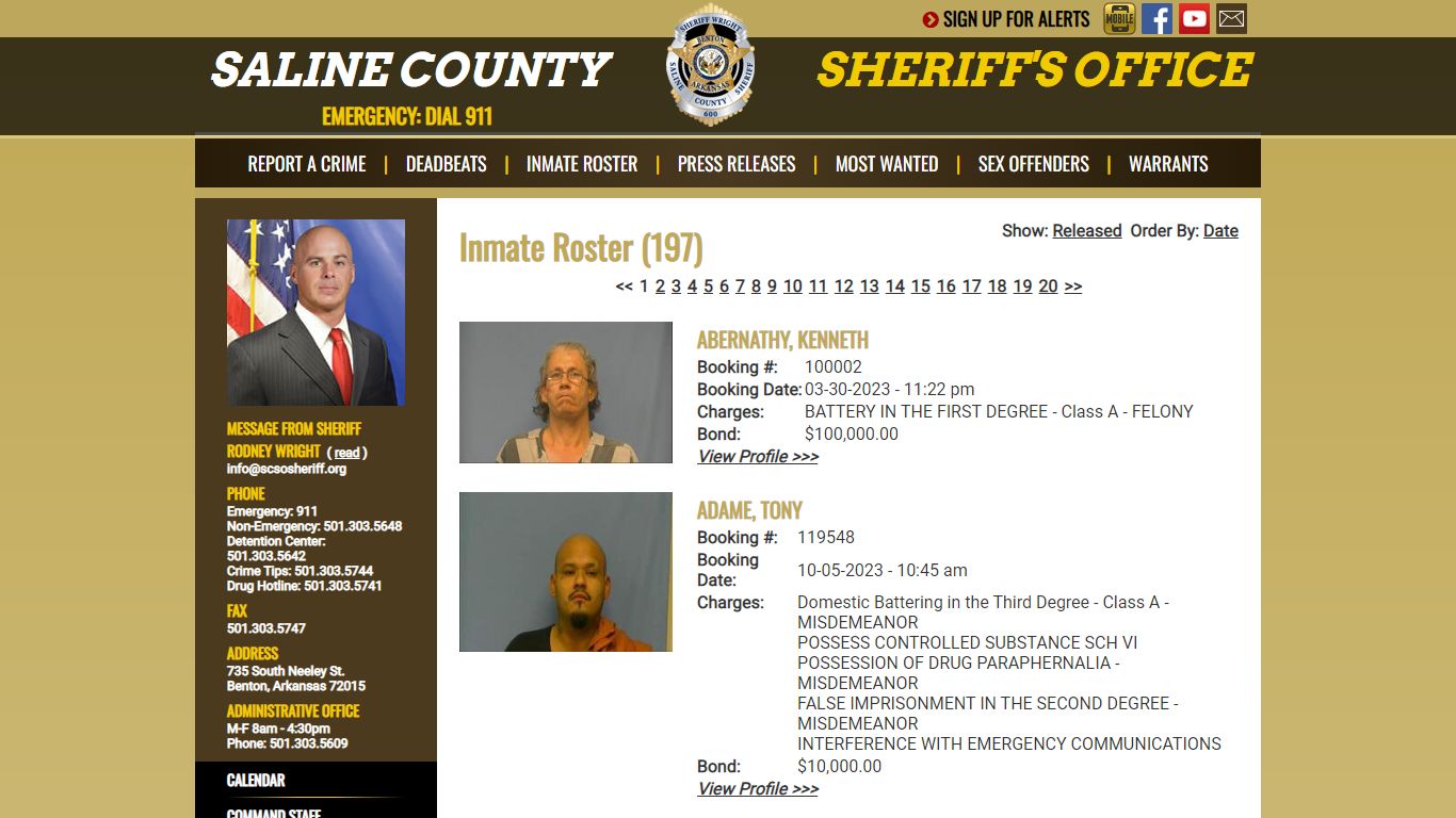 Inmate Roster - Current Inmates - Saline County Sheriff's Office