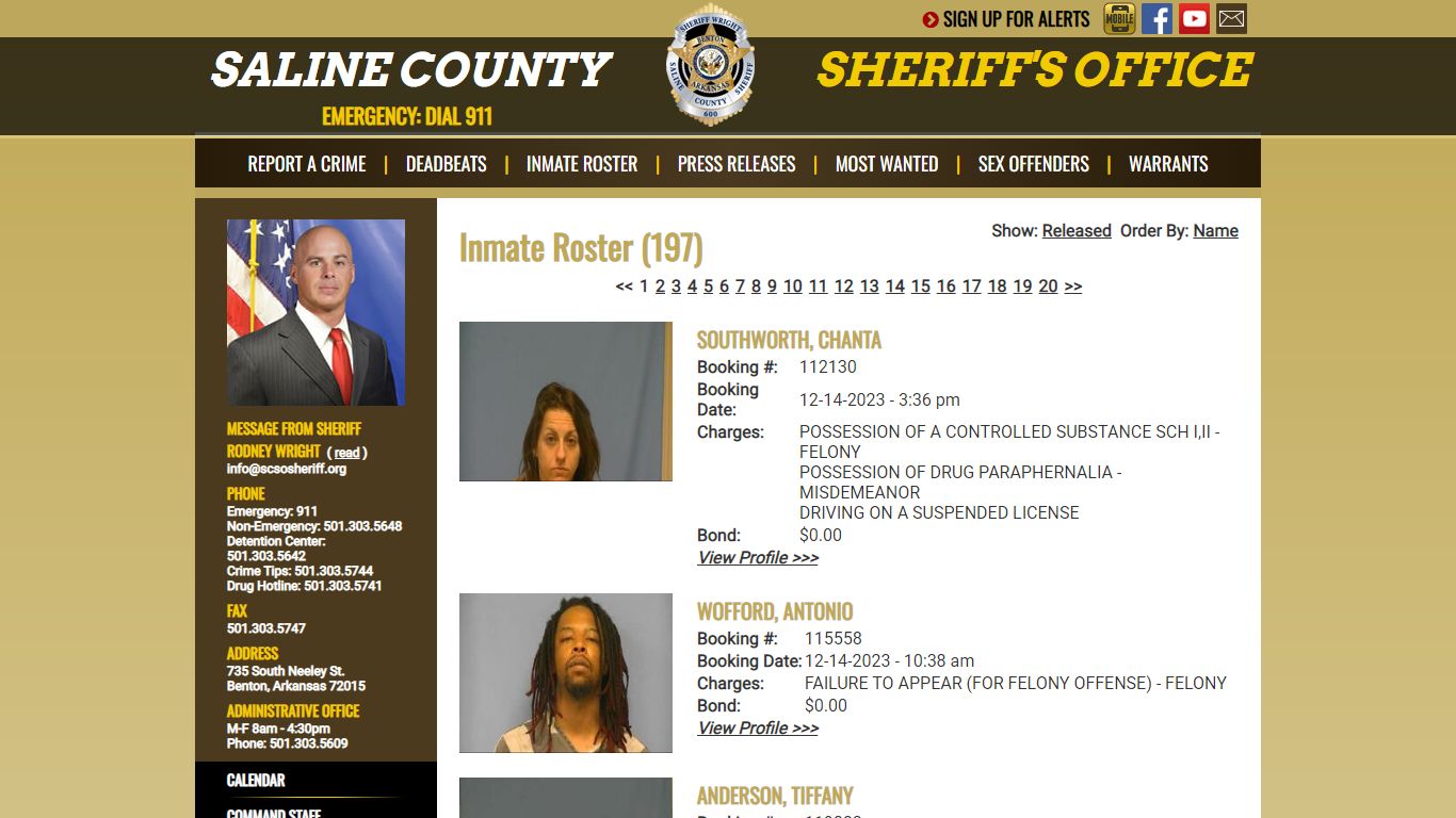 Inmate Roster (207) - Saline County Sheriff's Office